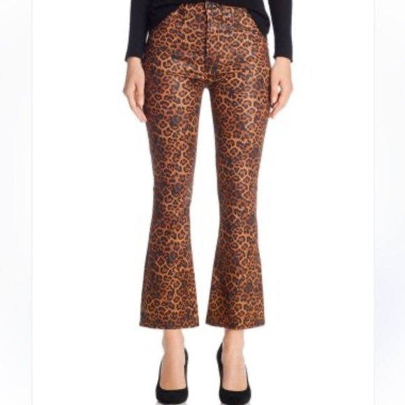 7 For All Mankind Denim - NWT 7 For All Man Kind High-waisted Kick Flare Jeans in Coated Leopard Size 24